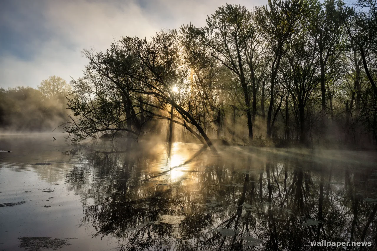 Misty Mountain Lake 4K Wallpaper · nature · 3840×2560