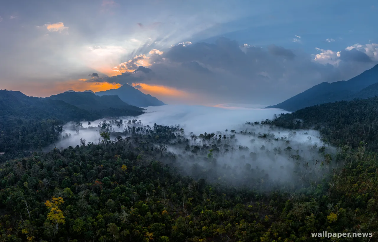Misty Mountain Lake 4K Wallpaper · nature · 3840×2463