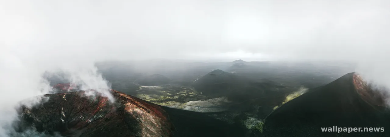 Volcano 4K Wallpaper · nature · 3840×1353
