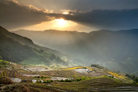 계단식 논 4K 배경화면 · nature · 3840×2561