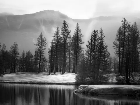 Misty Mountain Lake 4K Wallpaper · nature · 3840×2880