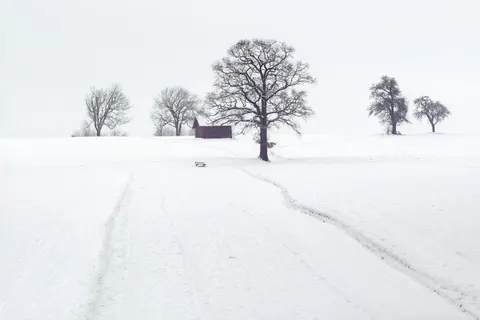 Snow Field 4K Wallpaper · minimal · 3840×2560