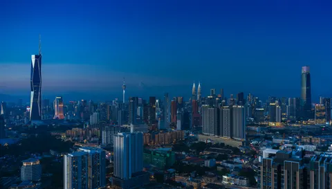 Papel de parede Horizonte urbano à noite 4K · city · 3840×2188