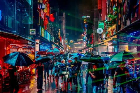 Neon City Street 4K Wallpaper · city · 3840×2560