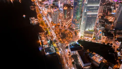 Stadt-Luftaufnahme 4K Hintergrundbild · city · 3840×2160
