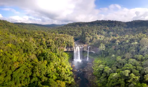 जंगल का झरना 4K वॉलपेपर · waterfall · 3840×2259