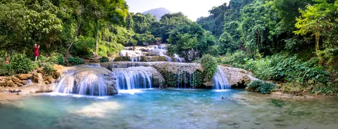 Jungle Waterfall 4K Wallpaper · waterfall · 3840×1475