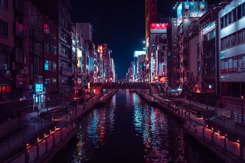 Tapeta Neonowe Miasto 4K · neon · 3840×2560