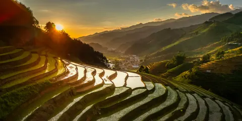 Rice Terraces 4K Wallpaper · nature · 3840×1920