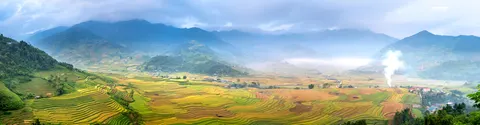 Rice Terraces 4K Wallpaper · nature · 3840×999