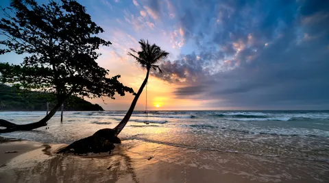 南国の夕日 4K壁紙 · tropical · 3840×2139