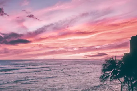 Tropischer Sonnenuntergang 4K Hintergrundbild · tropical · 3840×2558