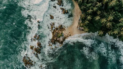 Sfondo Isola dal Drone 4K · ocean · 3840×2160