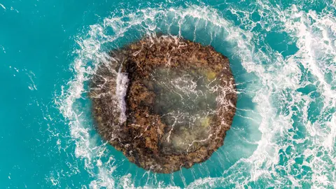 Insel aus der Luft 4K Hintergrundbild · ocean · 3840×2160