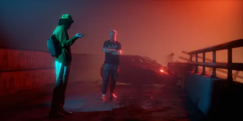 Fondo de pantalla Calle de ciudad neón 4K · city · 3840×1920