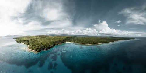 द्वीप का हवाई दृश्य 4K वॉलपेपर · ocean · 3840×1938
