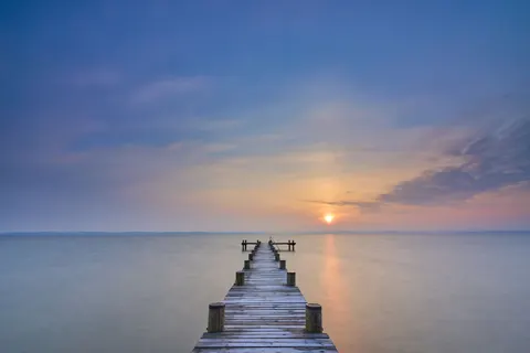 Tapeta Drewniane Molo 4K · ocean · 3840×2560