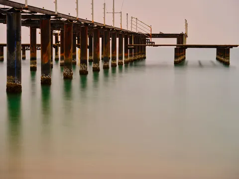 Fondo de pantalla Muelle en el Mar 4K · ocean · 3840×2880