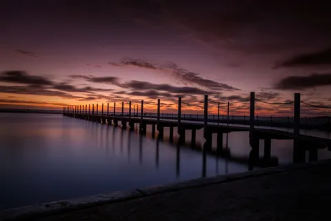 Fondo de pantalla Muelle en el Mar 4K · ocean · 3840×2560