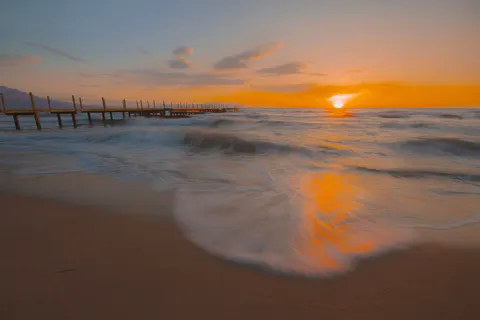 Fondo de pantalla Muelle en el Mar 4K · ocean · 3840×2560