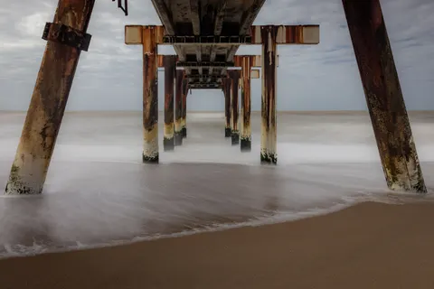Fondo de pantalla Muelle en el Mar 4K · ocean · 3840×2560