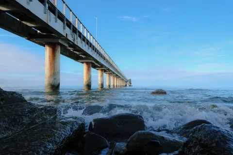 Fondo de pantalla Muelle en el Mar 4K · ocean · 3840×2560