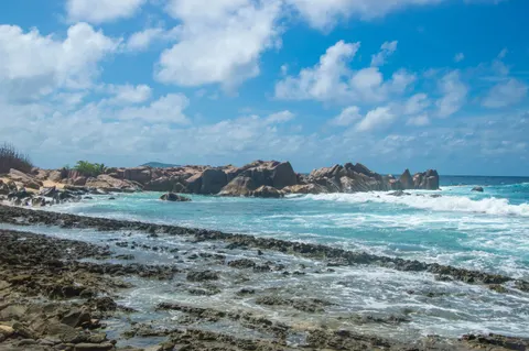 خلفية شاطئ استوائي بدقة 4K · ocean · 3840×2553