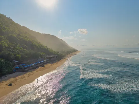 خلفية شاطئ استوائي بدقة 4K · ocean · 3840×2880