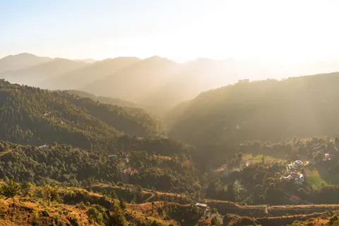 Papel de parede Montanhas ao por do sol 4K · sunset · 3840×2560