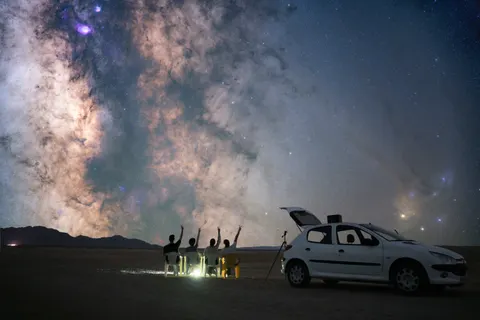 Galaxie am Nachthimmel 4K Hintergrundbild · space · 3840×2560