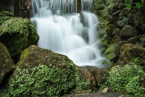 Sfondo Cascata nella Foresta 4K · waterfall · 3840×2560