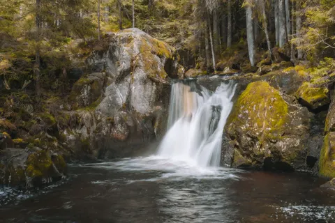 Forest Waterfall 4K Wallpaper · waterfall · 3840×2560