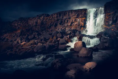 Iceland Falls 4K Wallpaper · waterfall · 3840×2560