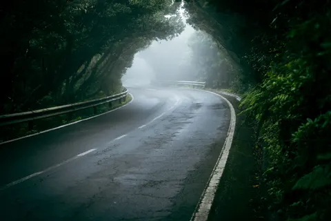 Neblige Straße 4K Hintergrundbild · nature · 3840×2560
