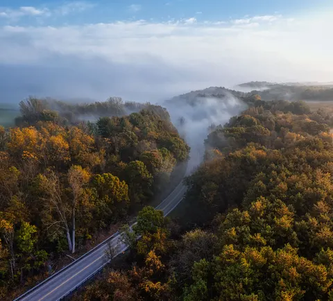 Обои Туманная дорога 4K · nature · 3840×3470