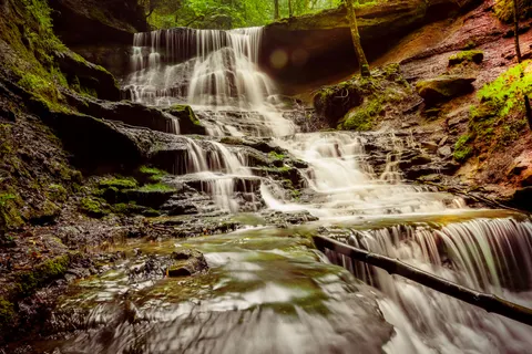 Forest Waterfall 4K Wallpaper · waterfall · 3840×2560