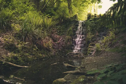 Waldwasserfall 4K Hintergrundbild · waterfall · 3840×2560