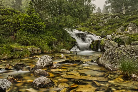 Forest Waterfall 4K Wallpaper · waterfall · 3840×2563