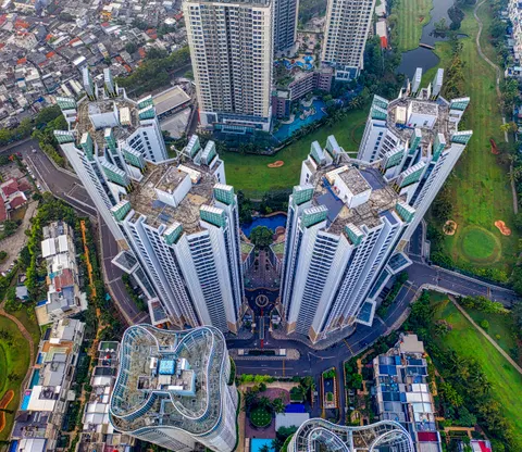 Sfondo Città dall'Alto 4K · aerial · 3840×3328