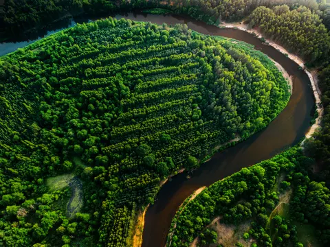 والپیپر رودخانه هوایی با کیفیت 4K · aerial · 3840×2880