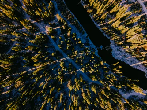 Luftaufnahme Fluss 4K Hintergrundbild · aerial · 3840×2880