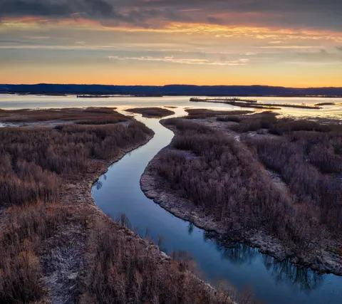 والپیپر رودخانه هوایی با کیفیت 4K · aerial · 3840×3412