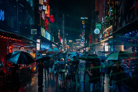 Tapeta Neonowe Miasto 4K · neon · 3840×2560