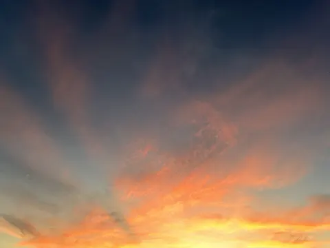 A vibrant sunset sky filled with swirling clouds in shades o 4K Wallpaper · nature · 3840×2880