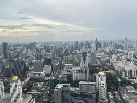 A panoramic view of a bustling city skyline from the vantage 4K Wallpaper · city · 3840×2880
