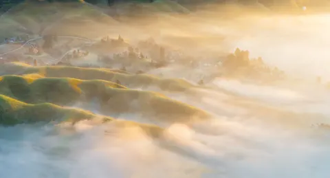 Misty Valley 4K Wallpaper · nature · 3840×2074