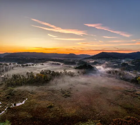 Misty Valley 4K Wallpaper · nature · 3840×3442