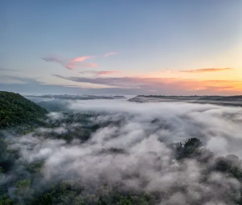 Misty Valley 4K Wallpaper · nature · 3840×3263