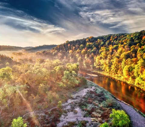 Autumn River 4K Wallpaper · nature · 3840×3352