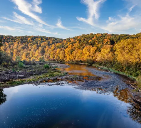 Autumn River 4K Wallpaper · nature · 3840×3490